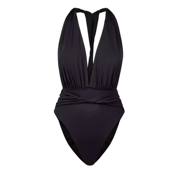 Good American NEW Waist Cincher One-piece Swimsuit In Matte Black Plus Size 3X - Picture 12 of 16